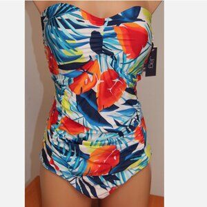 NWT JAG swimsuit one piece size 8 Multi Straps Bandeau